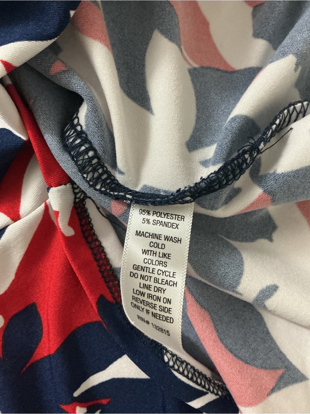 Passport Red, White & Navy Abstract Tie-Front V-Neck Top - Picture 8 of 9